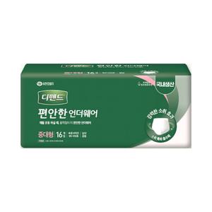 1팩(16매) 일반 중대형 디펜드 언더웨어 입는귀저귀 디펜스기저귀 디펜더기저귀