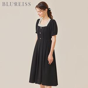 [블루레이스]레이스배색스퀘어넥원피스_BI4M3OP3561