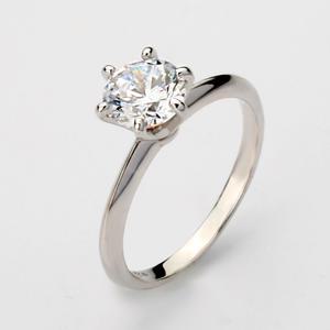 14k 금 모이사나이트 1캐럿 6.5mm 클래식 솔리테어링 반지