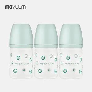 실리콘코팅 노꼭지 유리젖병 150ml 트리플팩 - 해피모어 에디션