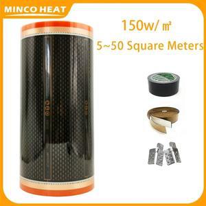 온열 발열 Minco Heat 에너지 절약 적외선 그래핀 PTC 바닥 난방 필름 설치 키트 AC220V 150w/m2 5 ~ 50 ㎡