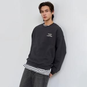 UNISEX 베이직 오버핏 맨투맨 [CHARCOAL] / SBE1U02007M-MAN