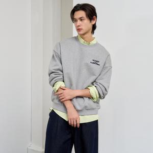 UNISEX 베이직 오버핏 맨투맨 [MELANGE GREY] / SBE1U02007M-MAN
