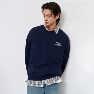 UNISEX 베이직 오버핏 맨투맨 [NAVY] / SBE1U02007M-MAN