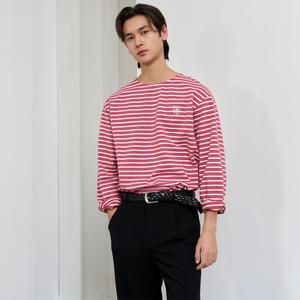 UNISEX 롱슬리브 보더 티셔츠 [MAUVE PINK] / SBE1U01003-MAN