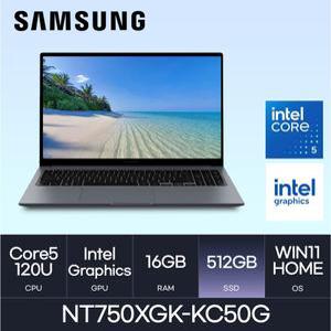 HMC / 삼성전자 갤럭시북4 / NT750XGK-KC50G (D4 RAM 16GB / NVMe 512GB / WIN11H) /코어5-120U