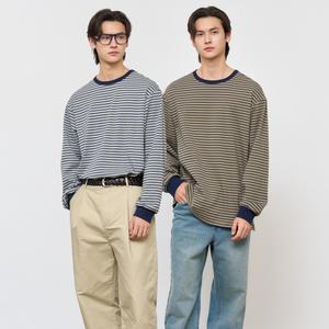 UNISEX 베이직 스트라이프 롱 슬리브 티 [3COL] / SBE1U01005-MAN