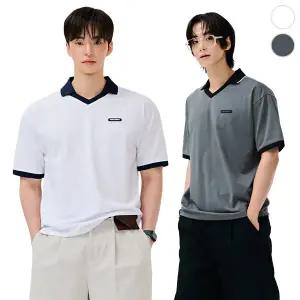(체이스컬트) V넥 카라 반팔 T-SHIRT/2Color