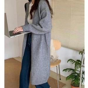 간절기 니트 가디건 여성 가을 롱 간절기 (WFGWWAA)