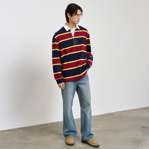 UNISEX 클래식 럭비 티셔츠 [NAVY] / SBE1U01008-MAN