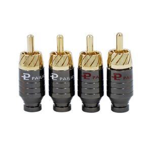 4Pcs 럭셔리 납땜 RCA 플러그 잭 커넥터 스피커 오디오 출력/입력 어댑터 금도금 이어폰