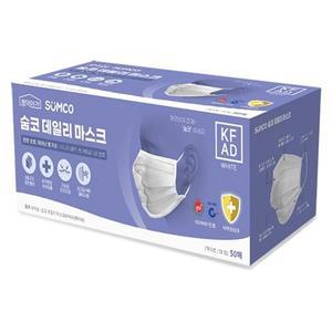 숨코50매 데일리마스크KFAD(화이트 50매)