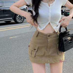 레트로 미니스커트 카고pqr582
