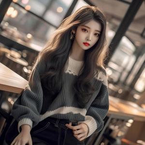 뚜에스틸로 여성 봄 라운드넥 니트 스웨터 빈티지 패션 쿨링 풀오버 라운드 ADOR1