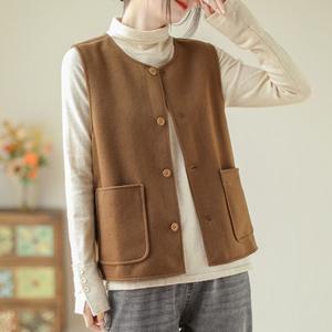 여성 추천각 조끼 모직 정장 가을 아우터 코트 루즈핏 OOTD3