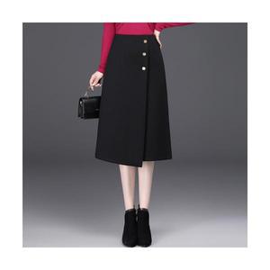 여자 데일리 가을 치마 언밸런스 일자 스커트 허리밴딩 패션 슬림 미디 SPO마켓3