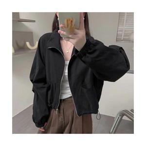 여성점퍼 래글런 코트 가을 지퍼 스트링 밑단 트렌치 OOTD3