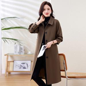여자 트렌치코트 봄가을 브라운 롱 코트 dom3