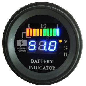 원형 LED 디지털 배터리 게이지 방전 표시기 시간 측정기 상태 지게차 EV 12V 36V