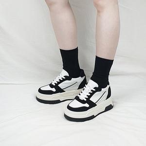 [기타]타노 블랙 화이트 콤비 패턴 키높이 통굽 스니커즈 10cm