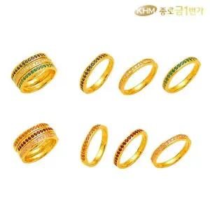[종로금1번가]여자 순금 반지 큐빅레이어드 6종  3.75g