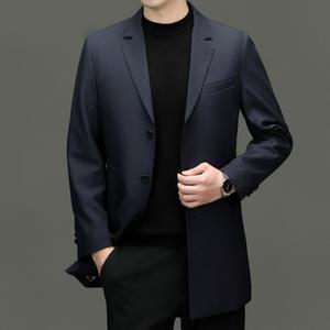 남성 야상사파리 봄가을 트렌치코트 비즈니스 솔리드 코트 자켓 mob3