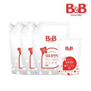 비앤비 유아 섬유유연제 베르가못향 1500ml 리필형 3입+증정품