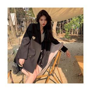 여성 여자 오버사이즈 코트 블랙 춘추 정장 KS1