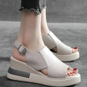 여성 여름 스트랩샌들 웨지힐 발 6 5cm