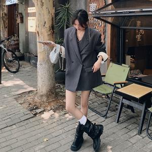 여자 추천 정장 자켓 캐주얼 루즈핏 터틀넥 고급 그레이 코트 SPO마켓1