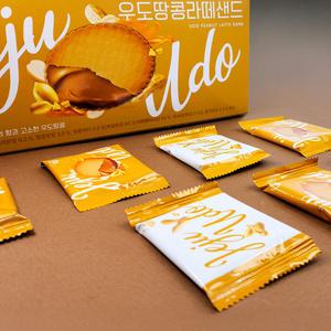 [하나만 구매해도 선물 드려요]제주 우도땅콩라떼샌드 240g 제주기념품 초콜릿 간식 쿠키