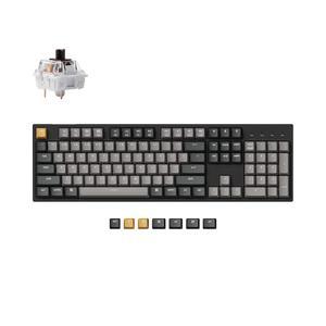 Keychron C2 Pro 유선 맞춤형 기계식 키보드 풀사이즈 레이아웃 QMK /VIA 프로그래머블 매크로 화이트 백라이트, K Brown 스위치 OEM 프로필 더블샷 PBT 키캡, Mac Windows Linux용