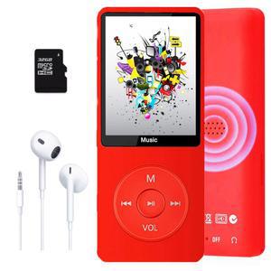 32GB 휴대용 MP3 플레이어 .8인치 WALKMEN TYPE C BLUETOOTH 5.0 호환 전자책 녹음 스포츠 MP4 음악 플레이어 빨간색