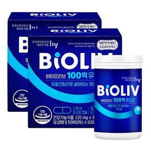 hy한국야쿠르트 바이오리브 100억 유산균 120mgX30캡슐X2개