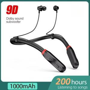넥밴드이어폰 XIAOMI i35 넥 밴드 블루투스 헤드폰 무선 이어폰 9D 사운드 스포츠 헤드셋 전화 용 마이크