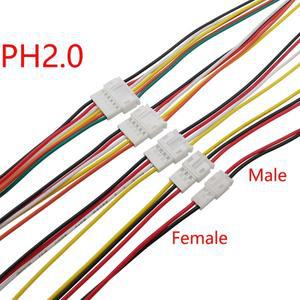 2 5 10 쌍 마이크로 미니 JST PH 2.0 2P 3P 4P 5P 6 핀 남성 여성 플러그 터미널 케이블 커넥터 26AWG PH2.