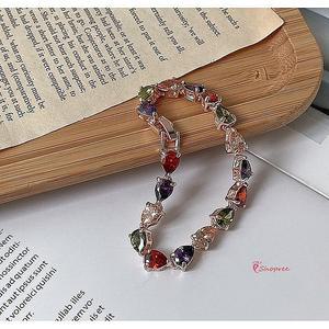 팔찌 유행하는 포인트 팔지 물방울 큐빅 컬러 학생 20대 코디 여성 여자stu299