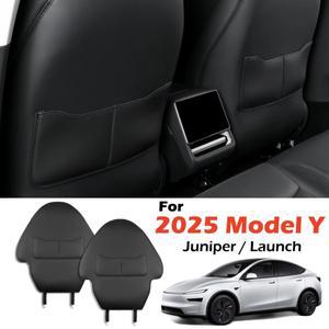 tesla 호환 Model Y Juniper -2025 뒷좌석 커버 2PCS 가죽 보호대 내마모성 킥 시트백 매트