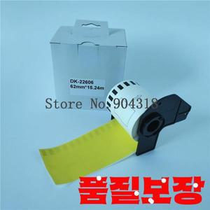 브라더 QL-700 800 호환용 롤형 노란색 DK 22606 감열 필름 라벨 (종이 아님) 4개