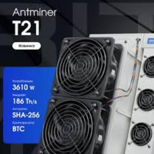 새로운 Bitmain Antminer T21 (190Th) Bitcoin Miner BTC/BCH/BSV SHA256 공냉식 광부