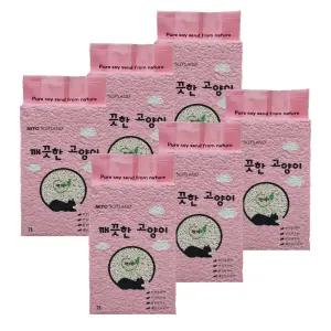 깨끗한고양이 편백두부모래 가는입자 7L 6개 국내산 미요