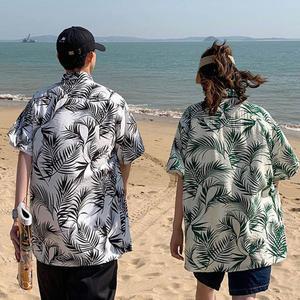 반팔셔츠 커플 여름 오버핏 하와이안 휴양지 휴가룩