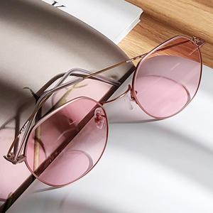 BEIMA 자외선 차단 티타늄 NK03 다각 틴트 선글라스 핑크 + 핑크골드(로즈) 전면길이 139.5mm x 렌즈세로 48mm