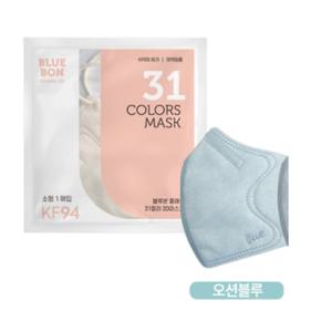블루본 클래식 KF94 마스크 소형 오션블루 새부리 30p