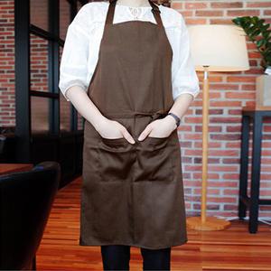 쉬라즈 바리스타 가슴앞치마 (브라운) 카페 주방 공방 다용도