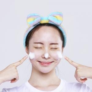 세안 헤어밴드 왕리본 5p세트 극세사 세면밴드