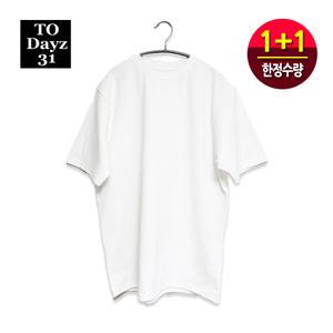 (팩토리 리퍼 2개구성) 화이트반팔티셔츠/단체티/속이안비치는 도톰한면티 /스탠다드핏 교복면티