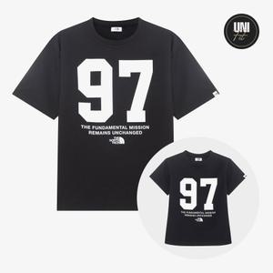 노스페이스 화이트라벨 남여 공용 반팔티셔츠 25SS 델피 반팔 라운드티 NT7UR02J BLK