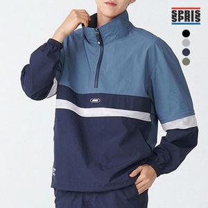 [스프리스] 남성 활동편한 반집업 메쉬소재 아노락