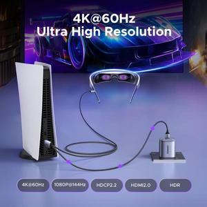 UGREEN HDMI to USB C 케이블 어댑터  오디오 디스플레이  4K 60Hz HDR HDCP2.2 돌비  PS4/5 스위치 Xbox P